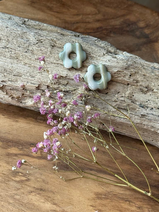 Mini pampilles "Romane" kaki crème