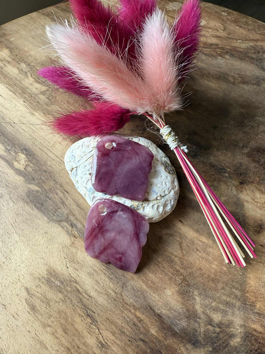 Pampilles "Sofia" marbré aubergine translucide